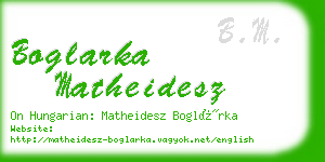 boglarka matheidesz business card